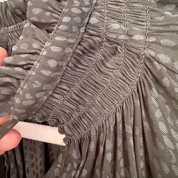 Ellen Weaver Silky Green Blouse Two Toned Size M Oversized Top Flowy - Picture 4 of 6